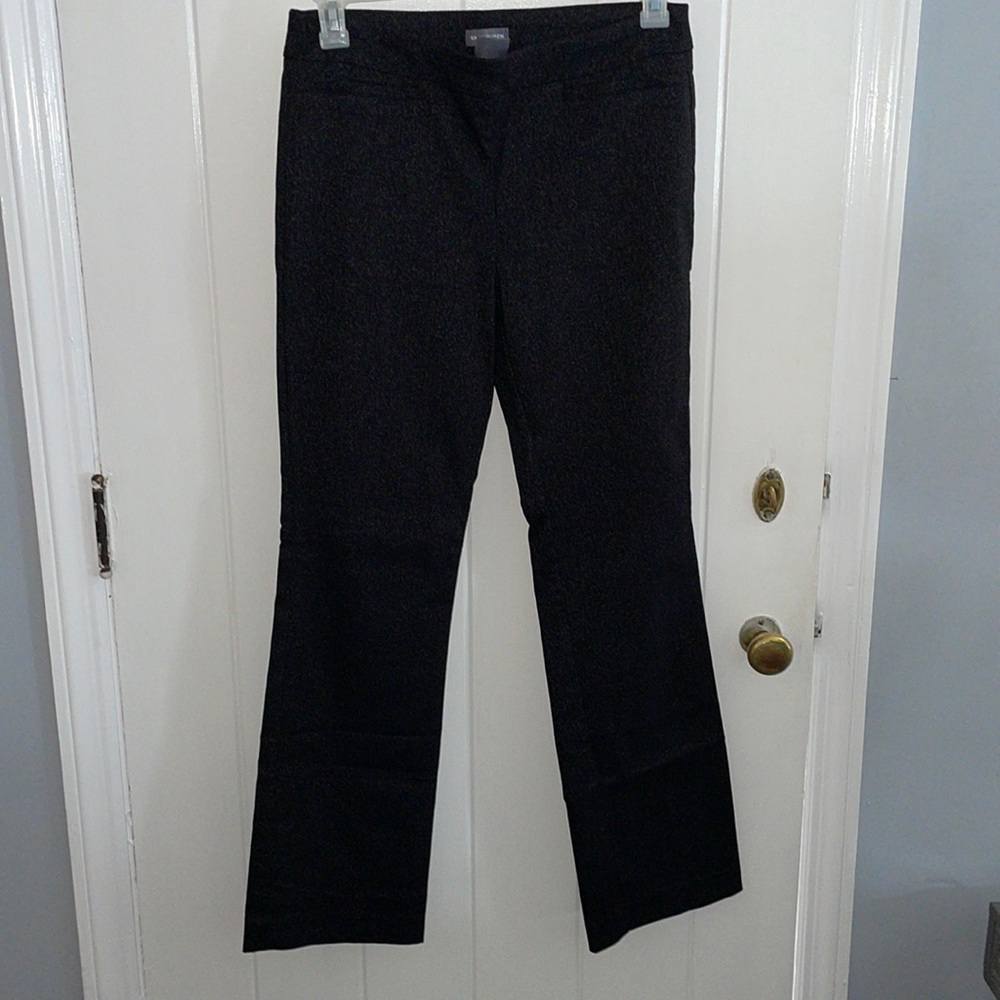 Ladies Van Heusen Pull on Black Pants with White Sparkles Size 10